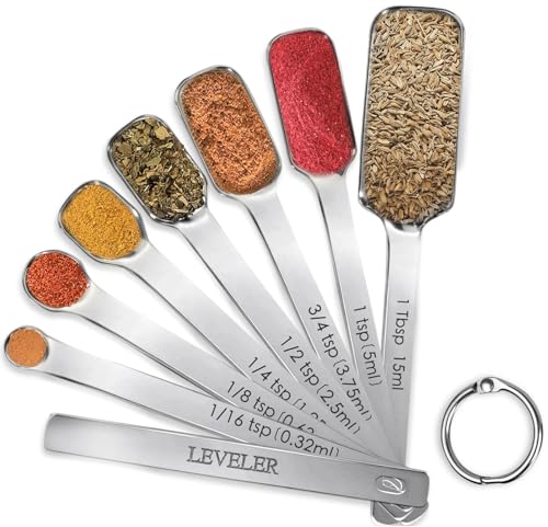 Stainless Steel Measuring Spoons Set of 8 (Silver / Set of 8)