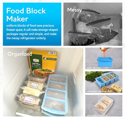 Silicone Freezer Trays with Lid (Red-1 cup)