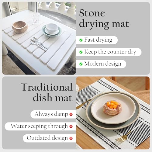 Large Stone Drying Mat for Kitchen Counter