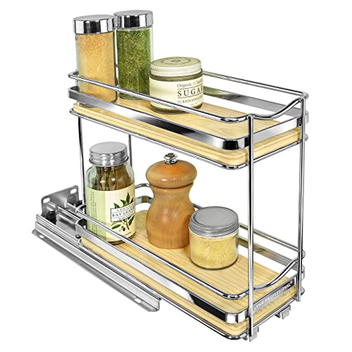 lite™ Pull Out Spice Organization for Cabinets (Wood / 4-1/4" - 2 Tier)