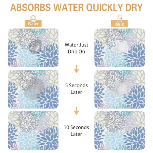Kitchen Countertop Dish Drying Mat (Light Blue / 31.5" x 17")