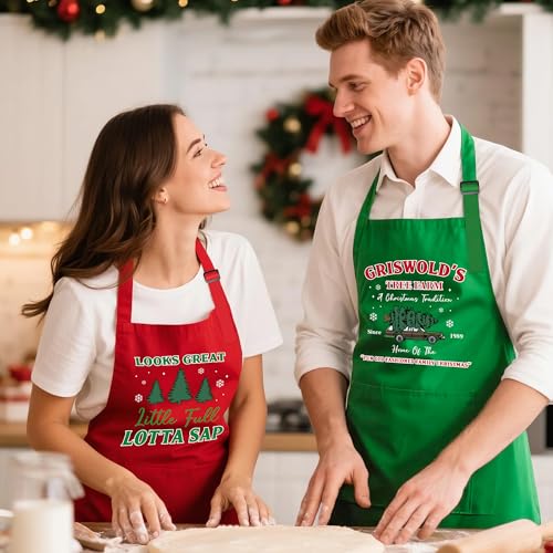 Christmas Matching Aprons for Couples (Christmas Holiday D)