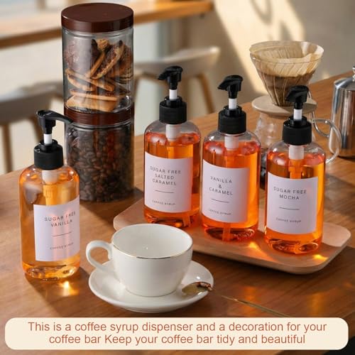 9 Pcs Coffee Syrup Dispenser Set 10.1 oz (10.1 Oz/300 ml)