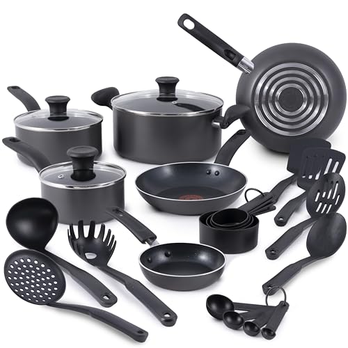 Initiatives Nonstick Cookware Set 18 Piece (Stone Gray / 18-Piece)