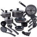 Initiatives Nonstick Cookware Set 18 Piece (Stone Gray / 18-Piece)