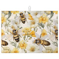 Watercolor Bee Floral Dish Drying Mat for Kitchen Counter Drying Pad Absorbent Reversible Dish Drainer Rack Mats Draining Pad 18"x24"Inch