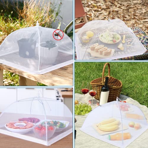 4Pcs Mesh Food Cover Tent Umbrella Pop Up Outside Outdoor Party Net (17"x17" 14"x14")