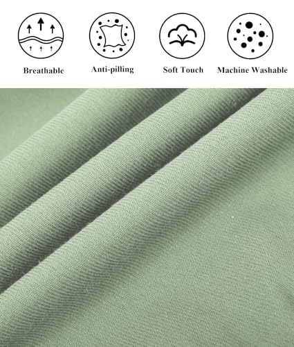 Vintage Aprons for Women with Pockets Cute Pinafore Apron Dress for Kitchen Cooking Baking Gardening (Floral Light Green and White)