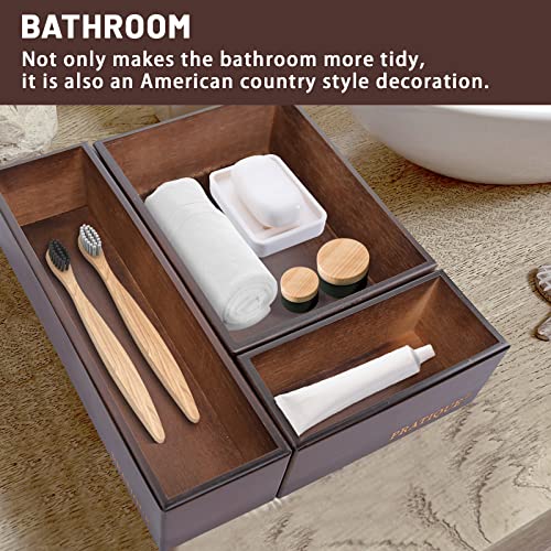 Bamboo Drawer Organizer (Nut-brown / 12*3*2.6 inch)