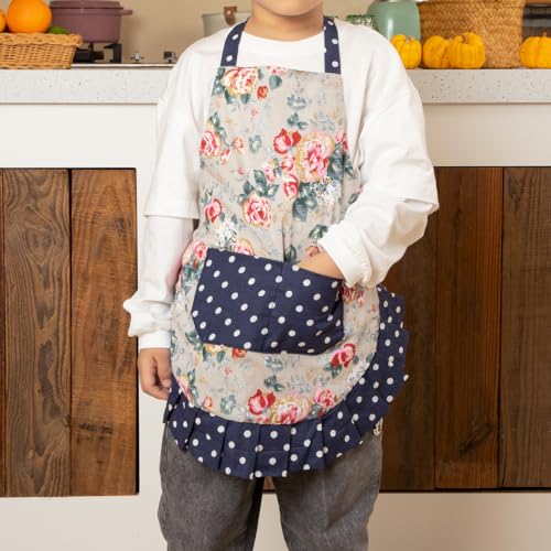 Kitchen Aprons with Pockets for Mother and Daughter (Floral Quarry Bloom)