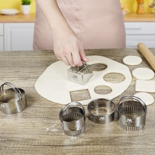 Square Biscuit Cutter Set 1.75inch 2inch 2.25inch 2.75inch 3.25inch (5pcs Square with handle(1.75-3.25in))