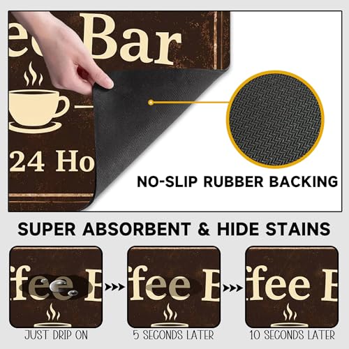Vintage Coffee Bar Coffee Drying Mat 19" x 12" (Coffee Bar / 19" x 12")