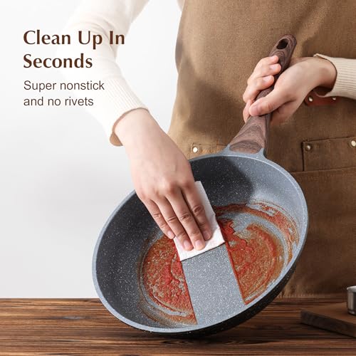 12.5 Inch Nonstick Frying Pan Skillet (12.5 Inch / Gray)