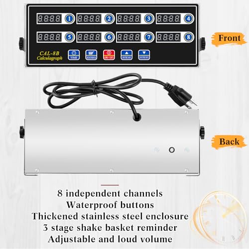 1 Pack Commercial Digital Kitchen Timer for Cooking (8 Channel)