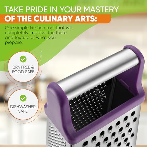 Stainless Steel XL Cheese Grater for Kitchen (Purple / XL)