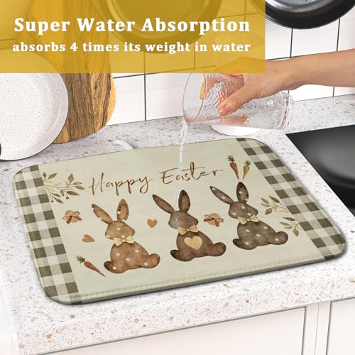 Happy Easter Dish Drying Mat for Countertop (18" x 16")