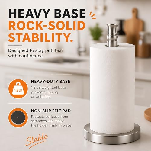 Paper Towel Holder Countertop (Brushed Nickel)