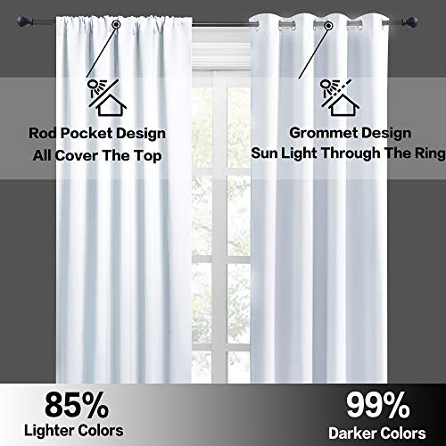 Short Grayish White Curtains for Small Bedroom Kitchen Cafe Window (Greyish White / 42"W x 36"L (Pack of 2))