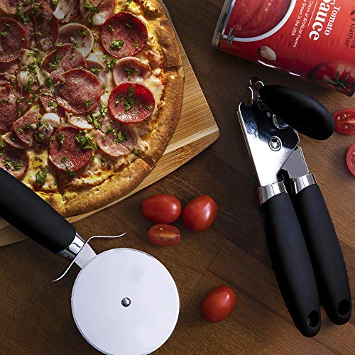 Kitchen Gadget Set Stainless Steel Utensils with Soft Touch Handles (Stainless Steel Black)