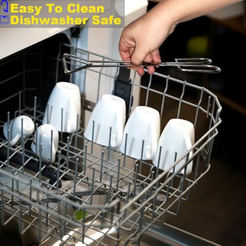 11" Heavy Duty Stainless Steel Kitchen Scissor Tongs with Comfortable Ergonomic Grip (11 Inch (Set of 2))