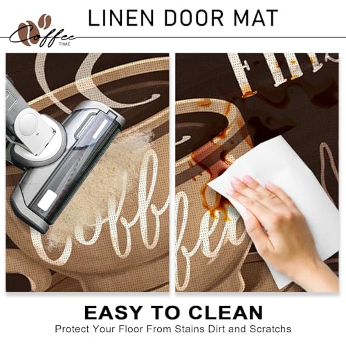 But First Coffee Themed Decorative Front Door Mat (1'5" x 2'5" (Rectangular) / Coffee)