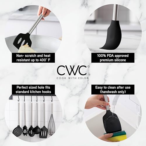 Silicone Cooking Utensils (Black / 10 Pieces)