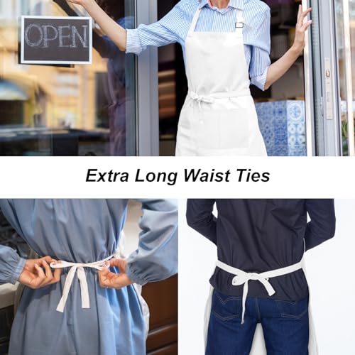 15 Pack Adult Aprons for Women Men (Large / White)
