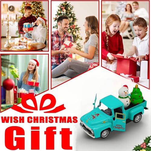 Vintage Blue Christmas Truck Decor (Xmas-tiffany Blue)