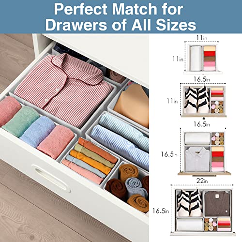 Drawer Organizer Clothes (White / 8 Pack)
