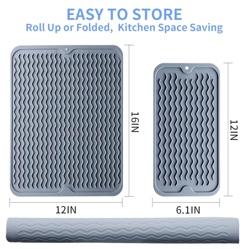 Silicone Dish Drying Mat (GREY DISH MAT)