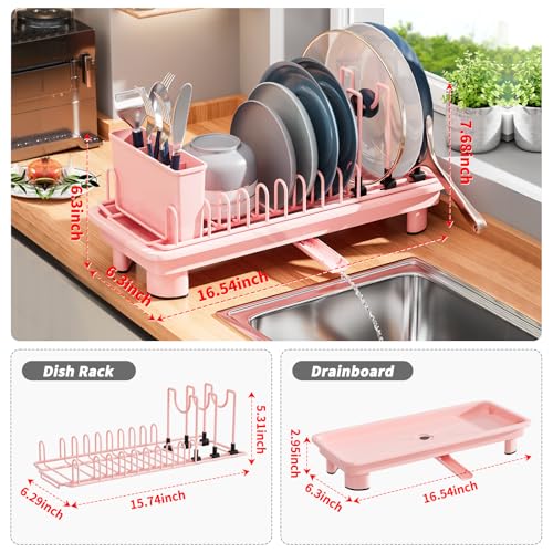 Small Dish Drying Rack (Pink)