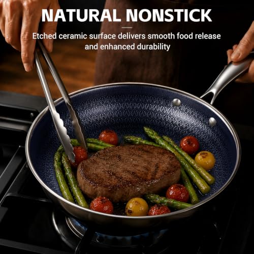3 Pcs Non Stick Frying Pans Set (Blue Set)
