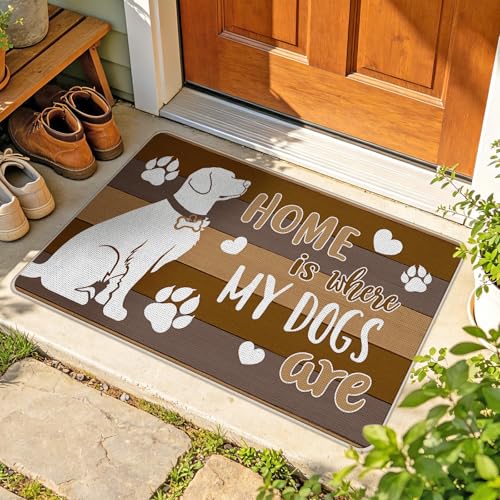 Home is Where My Dogs are Decorative Front Door Mat (1'5" x 2'5" (Rectangular) / Dog)
