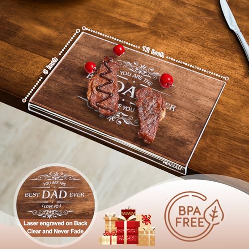 Engraved Acrylic Cutting Board with Counter Lip (Dad / 12"L x 8"W)