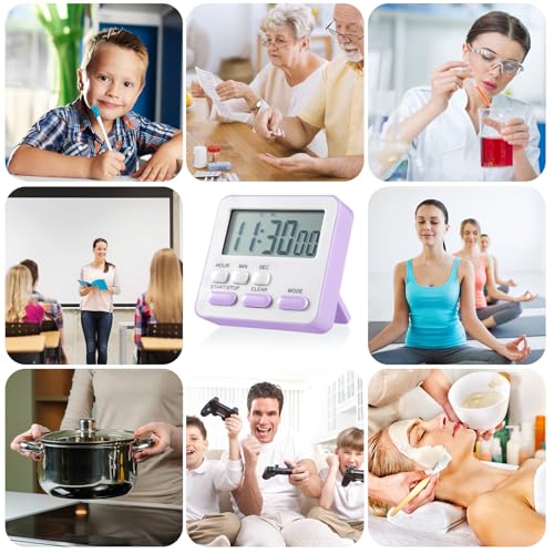 12 Pcs Digital Kitchen Magnetic Timer Bulk Classroom Count up Countdown Egg Timer Cute Desk Stopwatch for Back to School Teacher Kids Cooking Office (Classic Style / Pastel Colors)