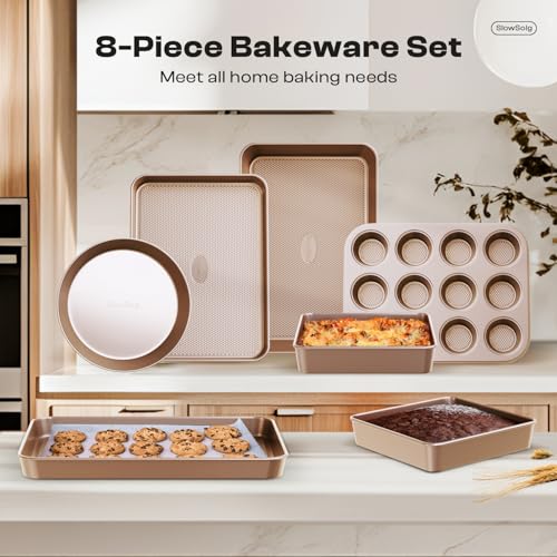 Baking Pans Set 8 (Champagne Gold / 8PCS)