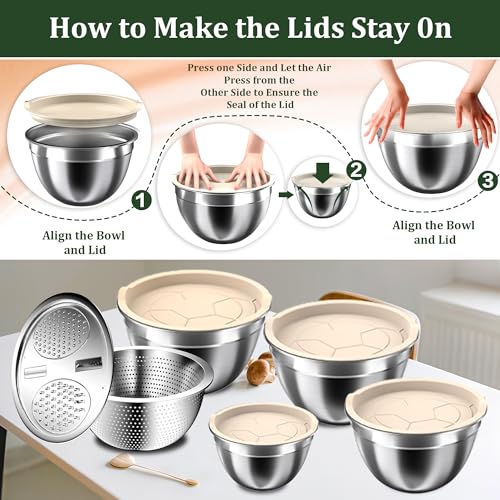 Mixing Bowls with Lids Set (Cream)