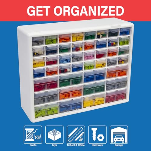 44 Drawer Plastic Storage Cabinet (White / 44 Drawer / 1 Pack)