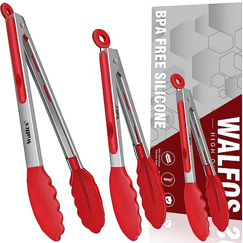 Kitchen Tongs (7+9+12inch / Red)