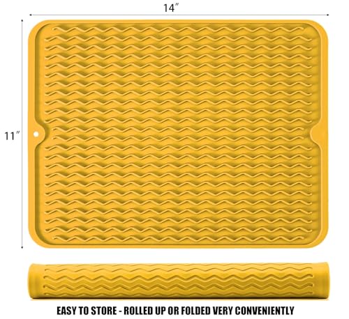 Silicone Dish Drying Mat (Yellow / 14" x 11")