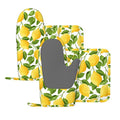 Lemon Oven Mitts and Pot Holders Sets of 4 (One Size / Silicone Lemon)