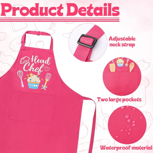 2 Pcs Adults Kids Matching Apron Set (Head Chef-little Chef)
