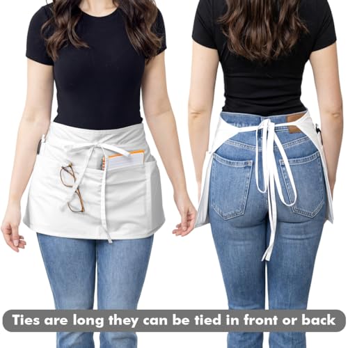 Waitress Apron with Pocket (White - Pack of 3)