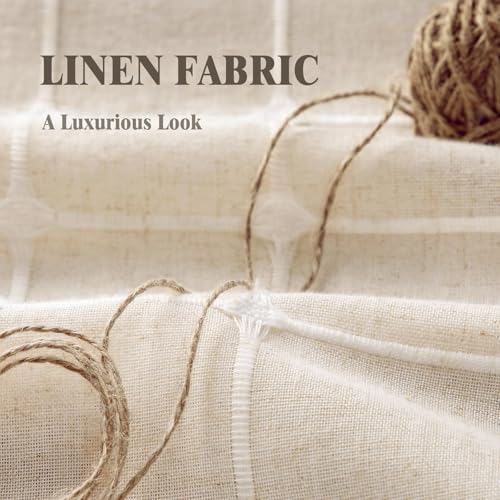 Boho Blackout Plaid Curtains 63 Inch Drapes Linen Blend 2 Panels (Plaid / 52"W x 63"L (Pack of 2))