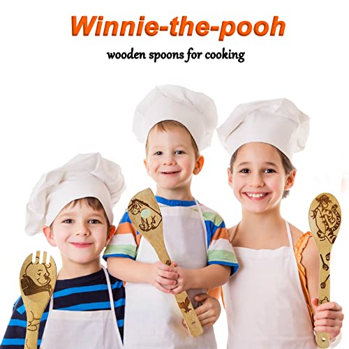 Wooden Spoons for Cooking Set of 5 (Winnie Bear)