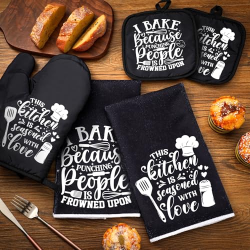 6 Pcs Kitchen Decor Accessories Set Set (Black / Baking)