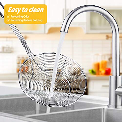 Large Stainless Steel Spider Strainer Long Handle