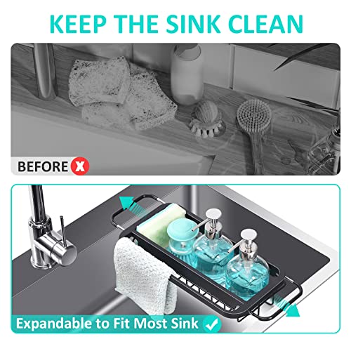 Expandable Sink Caddy with Dish Towel Bar (Small)