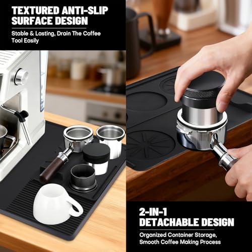 Silicone Coffee Mat Compatible with Ninja Luxe Espresso Coffee Machine ES601 (2-in-1)