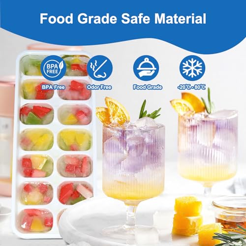 Ice Cube Trays with Lids for Freezer (5 Pack)